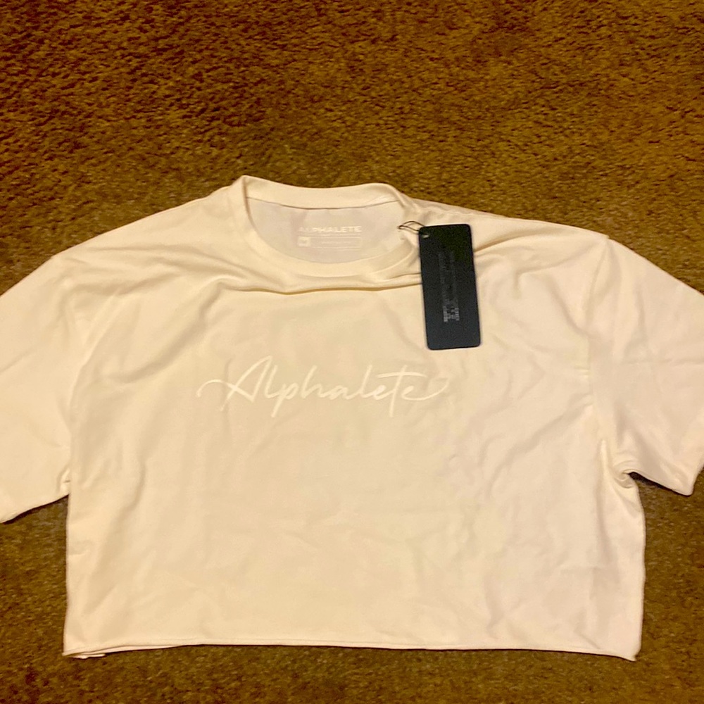 Size medium Cream Aphalete crop top new with tags